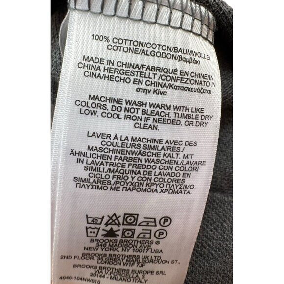 Brooks Brothers 1818 Gray Polo Slim Fit Shirt with Embroidered logo Size Large - Picture 5 of 5